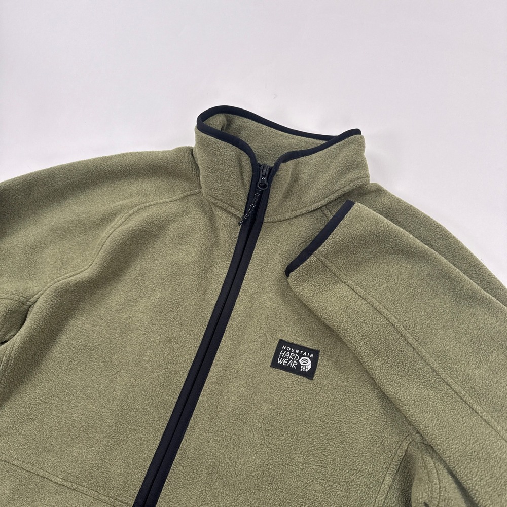 Mountain Hardwear Mens Jacket M Green Polartec Microfleece Full Zip OM3846